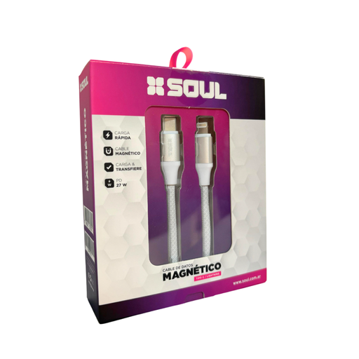 [164-73572] CABLE DE DATOS SOUL MAGNETICO USB-M27TLBL TC-L 27w BLANCO