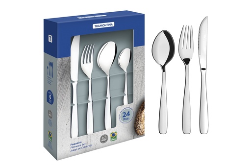 [086-90800] JUEGO DE CUBIERTOS TRAMONTINA 66960/004 AMAZONAS 24PZS