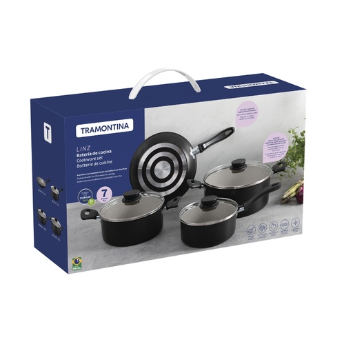 [086-49186] BATERIA DE COCINA TRAMONTINA 28299/008 LINZ 7 PZS