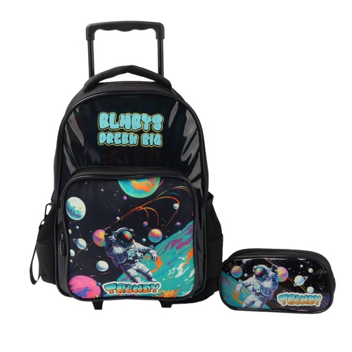 [199-87756] MOCHILA CARRO TRENDY 28775 15" C/CARTUCHERA ASTRONAUTA