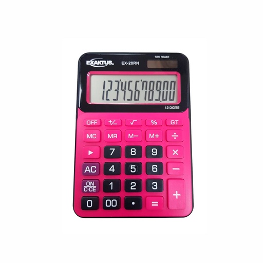 [108-01026] CALCULADORA EXAKTUS EX-20RN ROSA/NEGRO