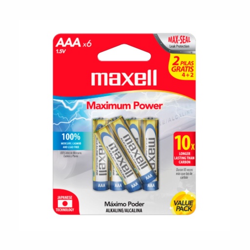 [157-23813] PILA MAXELL AAA ALCALINA BP6