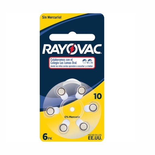 [030-00010] PILA RAYOVAC L10-6LAZM BP6