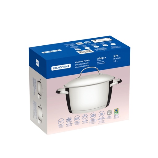 [086-54160] CACEROLA TRAMONTINA 62654/160 ALLEGRA 16CM