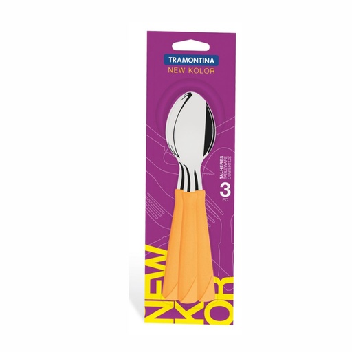 [086-63340] CUCHARA DE MESA TRAMONTINA 23163/340 NEW KOLOR 3PZS NARANJA