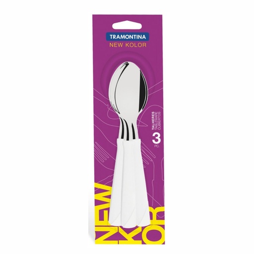 [086-63380] CUCHARA DE MESA TRAMONTINA 23163/380 NEW KOLOR 3PZS BLANCO