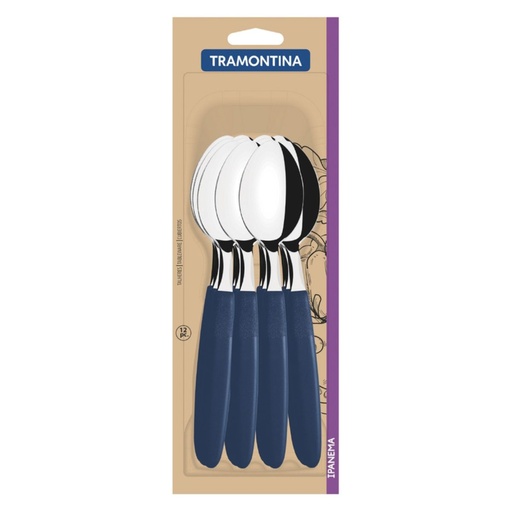 [086-63910] CUCHARA DE MESA TRAMONTINA 23363/910 IPANEMA 12PZS AZUL