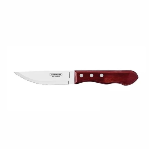 [086-16075] CUCHILLO P/ASADO TRAMONTINA 21116/075 POLYWOOD 12 PZS ROJO