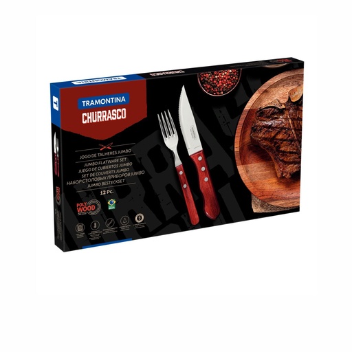 [086-99796] JUEGO DE CUBIERTOS TRAMONTINA 21199/796 POLYWOOD 12PZS