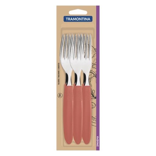 [086-62644] TENEDOR DE MESA TRAMONTINA 23362/644 IPANEMA SALMON 6PZS