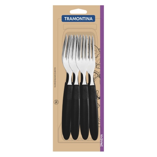 [086-72015] TENEDOR DE MESA TRAMONTINA 23362/900 IPANEMA NEGRO 12PZS